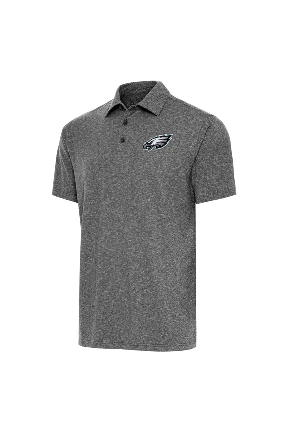 Men's Antigua Heather Black Philadelphia Eagles Par Polo