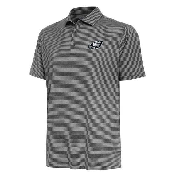 Men's Antigua Heather Black Philadelphia Eagles Scheme Polo