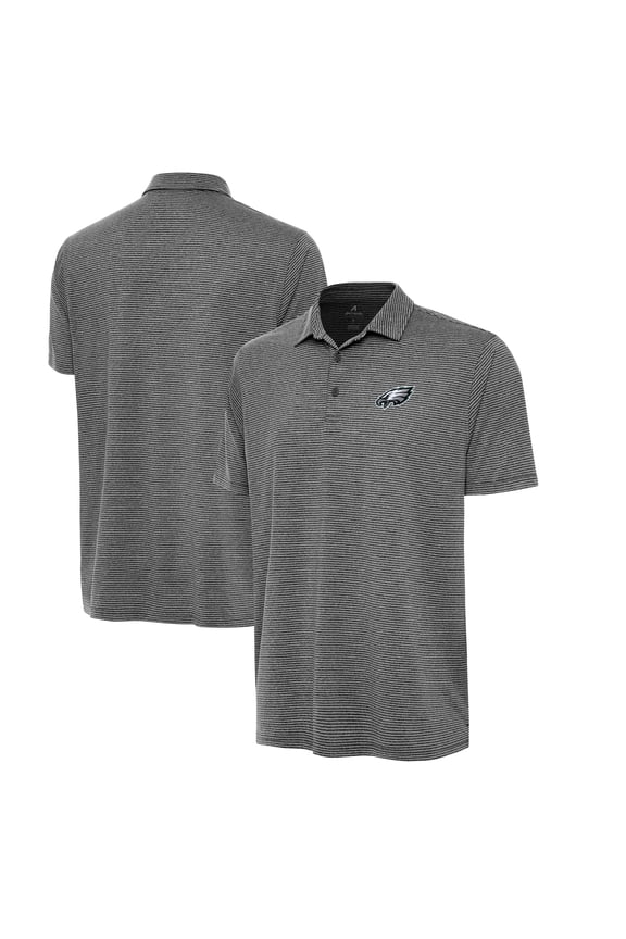 Men's Antigua Heather Black Philadelphia Eagles  Scheme Polo