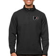 thumbnail image 1 of Men's Antigua Heather Black Philadelphia Flyers Course Quarter-Zip Pullover Top, 1 of 1