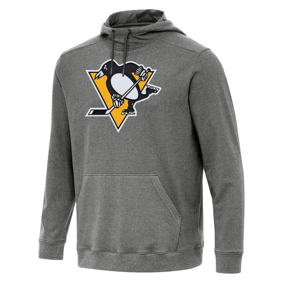 Men's Antigua Heather Black Pittsburgh Penguins Cloud Pullover Hoodie