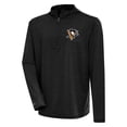 thumbnail image 1 of Men's Antigua  Heather Black Pittsburgh Penguins Tidy Quarter-Zip Pullover Hoodie, 1 of 1