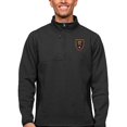 thumbnail image 1 of Men's Antigua Heather Black Real Salt Lake Primary Team Logo Course Quarter-Zip Pullover Top, 1 of 1
