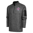 thumbnail image 1 of Men's Antigua  Heather Black Rome Braves Big & Tall Fortune Quarter-Zip Pullover Jacket, 1 of 1