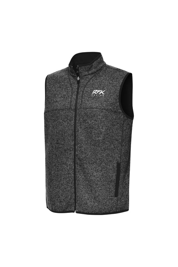 Men's-Antigua Heather Black Roush Fenway Keselowski Racing Fortune Full-Zip Vest