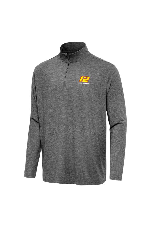 Men's Antigua  Heather Black Ryan Blaney Hunk Quarter-Zip Top