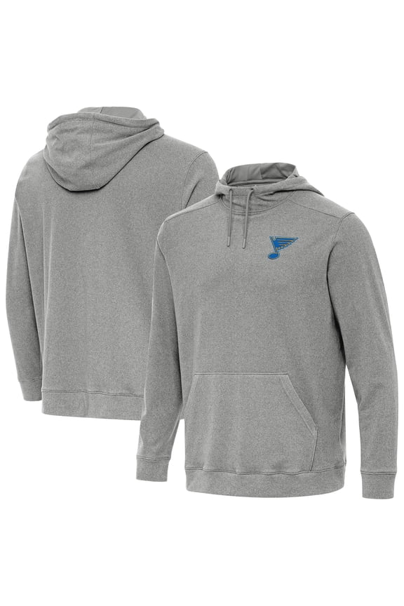 Men's Antigua Heather Black St. Louis Blues Cloud Pullover Hoodie