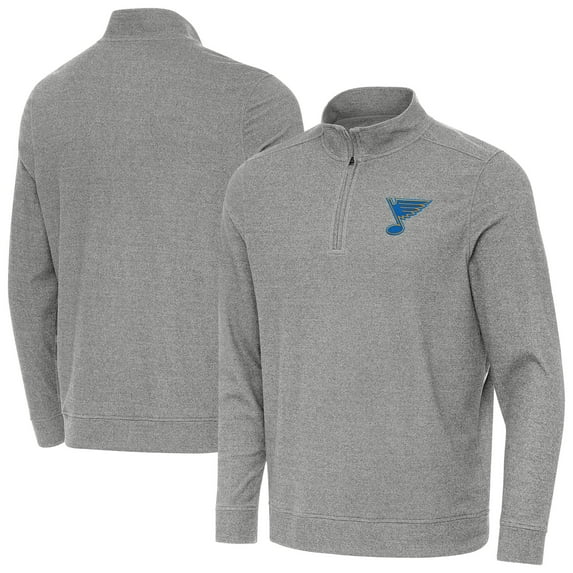 Men's Antigua Heather Black St. Louis Blues Subtle Quarter-Zip Sweatshirt