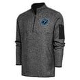 thumbnail image 1 of Men's Antigua  Heather Black Sugar Land Space Cowboys Fortune Quarter-Zip Pullover Jacket, 1 of 1
