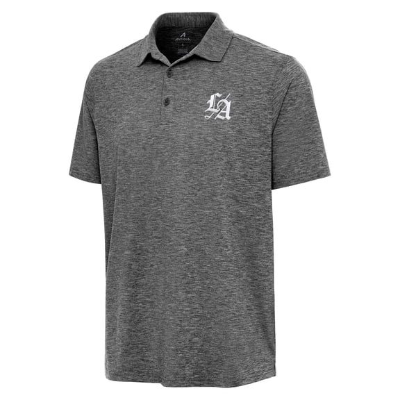 Men's Antigua Heather Black TGL Los Angeles Golf Club Par 3 Polo