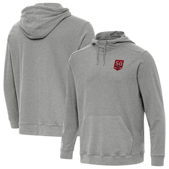 Men's Antigua Heather Black Tampa Bay Buccaneers 50th Season Cloud Hoodie