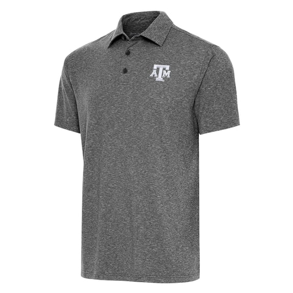 Men's Antigua Heather Black Texas A&M Aggies Big & Tall Par 3 Polo