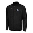 thumbnail image 1 of Men's Antigua Heather Black Toronto Maple Leafs Hold-Up Full-Zip Tri-Blend Jacket, 1 of 1