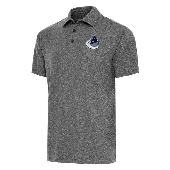 Men's Antigua Heather Black Vancouver Canucks Big & Tall Par 3 Polo