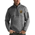 thumbnail image 1 of Men's Antigua Heather Black Vegas Golden Knights Fortune Half-Zip Pullover Jacket, 1 of 1