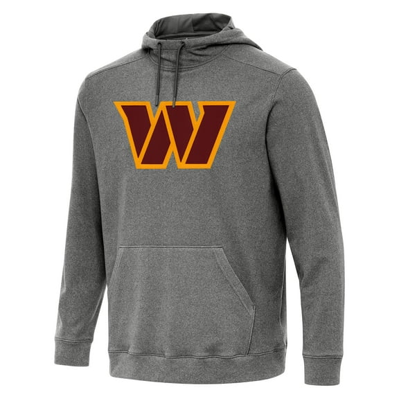 Men's Antigua Heather Black Washington Commanders Cloud Pullover Hoodie