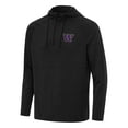 thumbnail image 1 of Men's Antigua Heather Black Washington Huskies Spikes Raglan Quarter-Zip Hoodie, 1 of 1