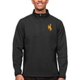 thumbnail image 1 of Men's Antigua Heather Black Wyoming Cowboys Course Quarter-Zip Pullover Top, 1 of 1