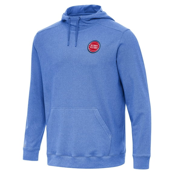 Men's Antigua Heather Blue Detroit Pistons Cloud Pullover Hoodie