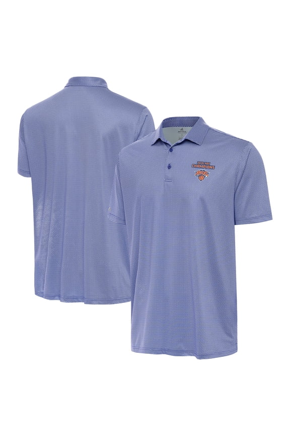 Men's Antigua Heather Blue New York Knicks 2026 NBA Finals Champions Rings Polo