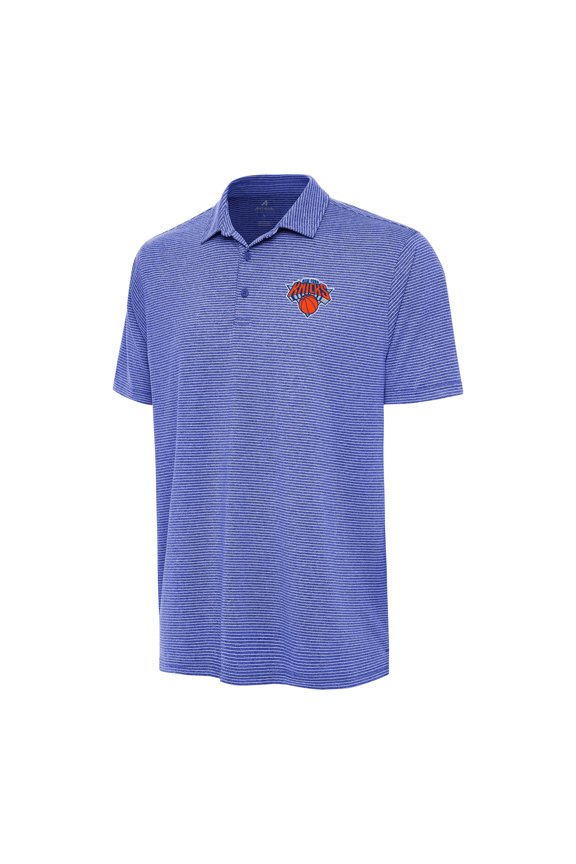 Men's Antigua Heather Blue New York Knicks Scheme Polo