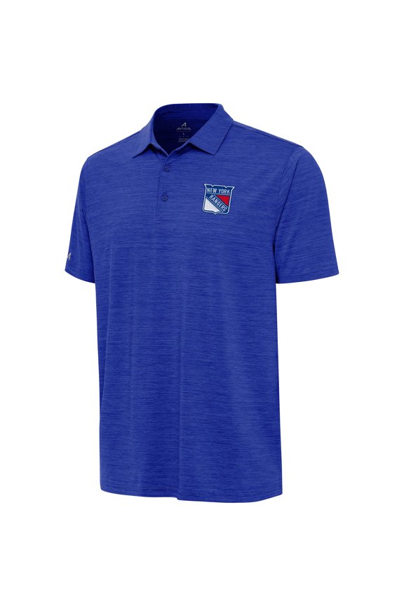 Men's Antigua Heather Blue New York Rangers Layout Polo