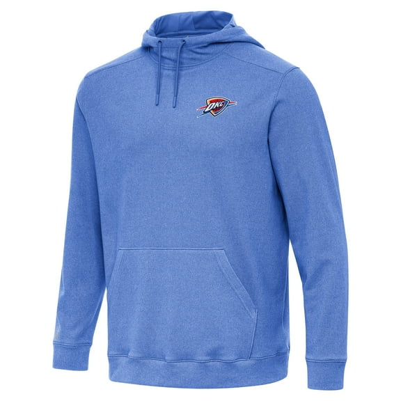 Men's Antigua Heather Blue Oklahoma City Thunder Cloud Pullover Hoodie