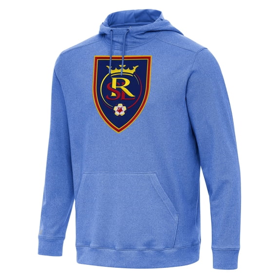 Men's Antigua Heather Blue Real Salt Lake Cloud Pullover Hoodie