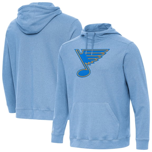 Men's Antigua Heather Blue St. Louis Blues Cloud Pullover Hoodie