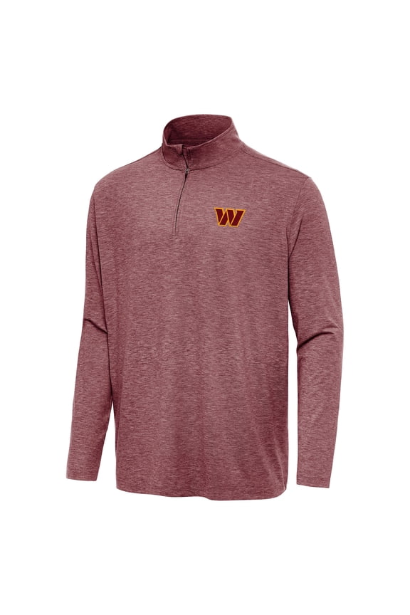 Men's Antigua Heather Burgundy Washington Commanders Hunk Quarter-Zip Jacket