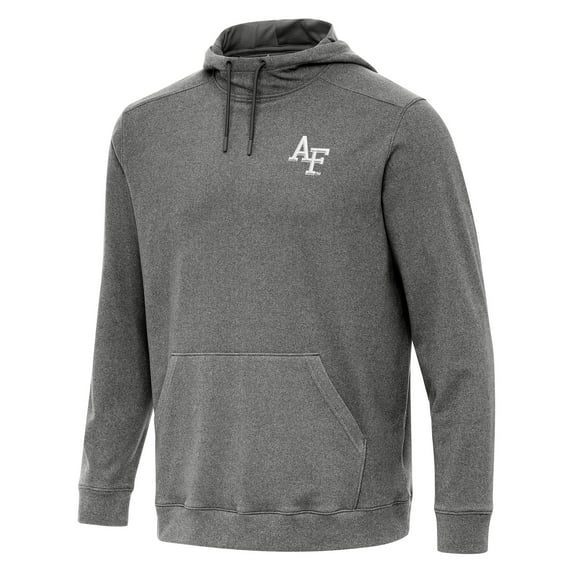 Men's Antigua Heather Charcoal Air Force Falcons Cloud Pullover Hoodie