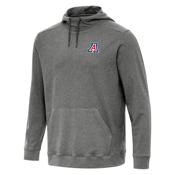 Men's Antigua Heather Charcoal Arizona Wildcats Cloud Pullover Hoodie