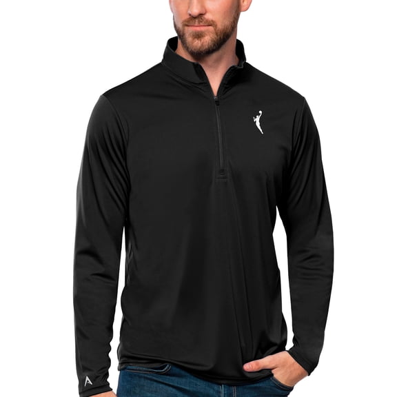 Men's Antigua  Black WNBA Logowoman Tribute Quarter-Zip Pullover Top
