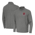 thumbnail image 1 of Men's Antigua Heather Charcoal Indiana Hoosiers Subtle Quarter-Zip Top, 1 of 3