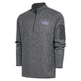thumbnail image 1 of Men's Antigua  Heather Charcoal New Hampshire Fisher Cats Fortune Quarter-Zip Pullover Jacket, 1 of 1