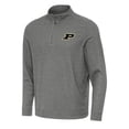 thumbnail image 1 of Men's Antigua Heather Charcoal Purdue Boilermakers Subtle Quarter-Zip Sweatshirt, 1 of 1
