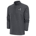 thumbnail image 1 of Men's Antigua Heather Charcoal St. Louis City SC Brushed Metallic Logo Course Quarter-Zip Pullover Top, 1 of 1
