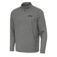 thumbnail image 1 of Men's Antigua Heather Charcoal TCU Horned Frogs Subtle Quarter-Zip Sweatshirt, 1 of 1