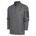 thumbnail image 1 of Men's Antigua Heather Charcoal WashU Fortune Quarter-Zip Pullover Jacket, 1 of 1