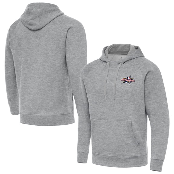 Men's Antigua  Heather Gray 2025 MLB All-Star Victory Pullover Hoodie