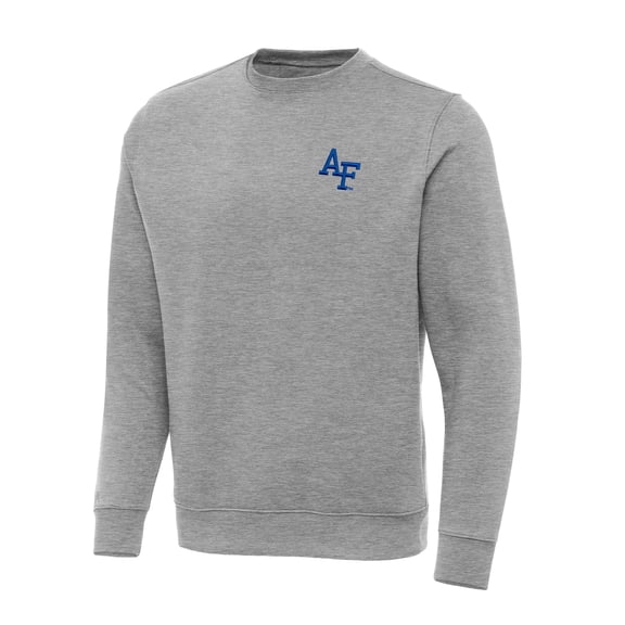 Men's Antigua Heather Gray Air Force Falcons Big & Tall Victory Crew Neck Pullover Sweatshirt
