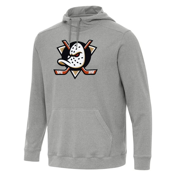 Men's Antigua Heather Gray Anaheim Ducks Cloud Pullover Hoodie