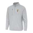 thumbnail image 1 of Men's Antigua Heather Gray Arizona State Sun Devils Certain Tri-Blend Quarter-Zip Sweatshirt, 1 of 1