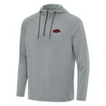 thumbnail image 1 of Men's Antigua Heather Gray Arkansas Razorbacks Spikes Raglan Quarter-Zip Hoodie, 1 of 1