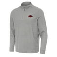 thumbnail image 1 of Men's Antigua Heather Gray Arkansas Razorbacks Subtle Quarter-Zip Sweatshirt, 1 of 1