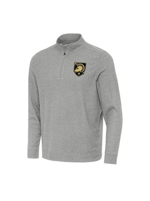 Men's Antigua Heather Gray Army Black Knights Subtle Quarter-Zip Sweatshirt