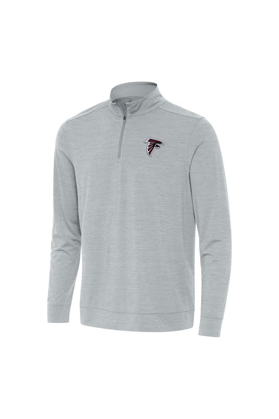 Men's Antigua Heather Gray Atlanta Falcons Bright Quarter-Zip Top