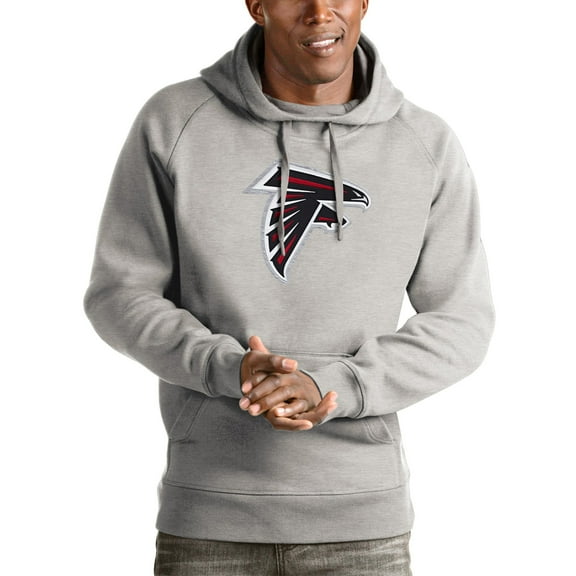 Men's Antigua Heather Gray Atlanta Falcons Victory Pullover Hoodie