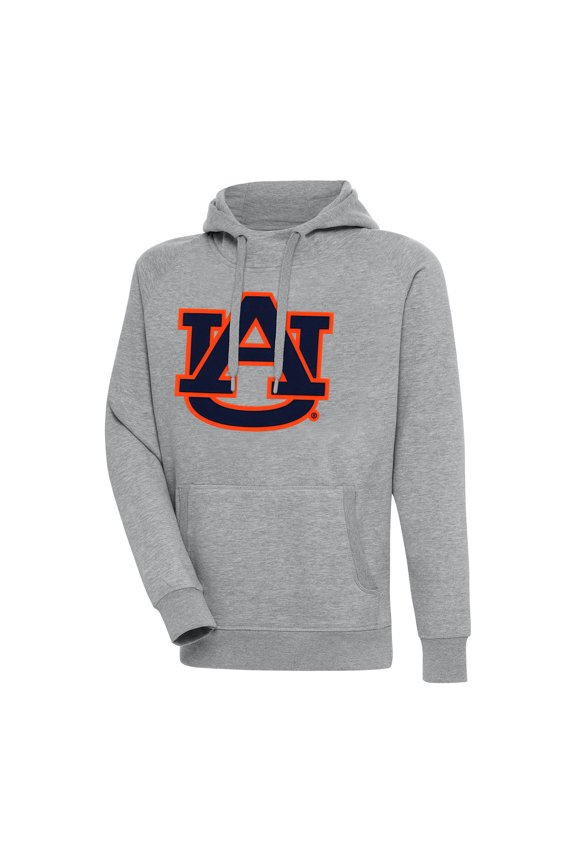 Men's Antigua Heather Gray Auburn Tigers Big & Tall Victory Pullover Hoodie