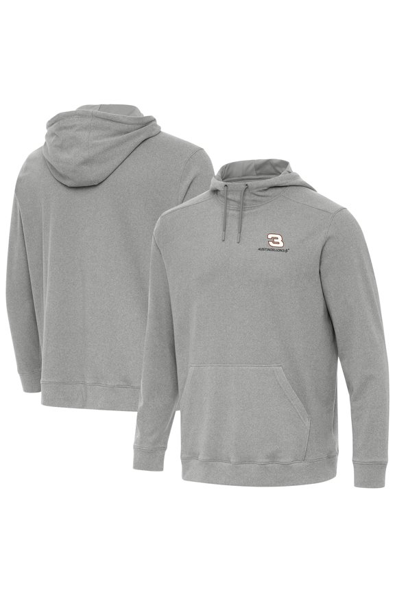 Men's-Antigua Heather Gray Austin Dillon Cloud Pullover Hoodie